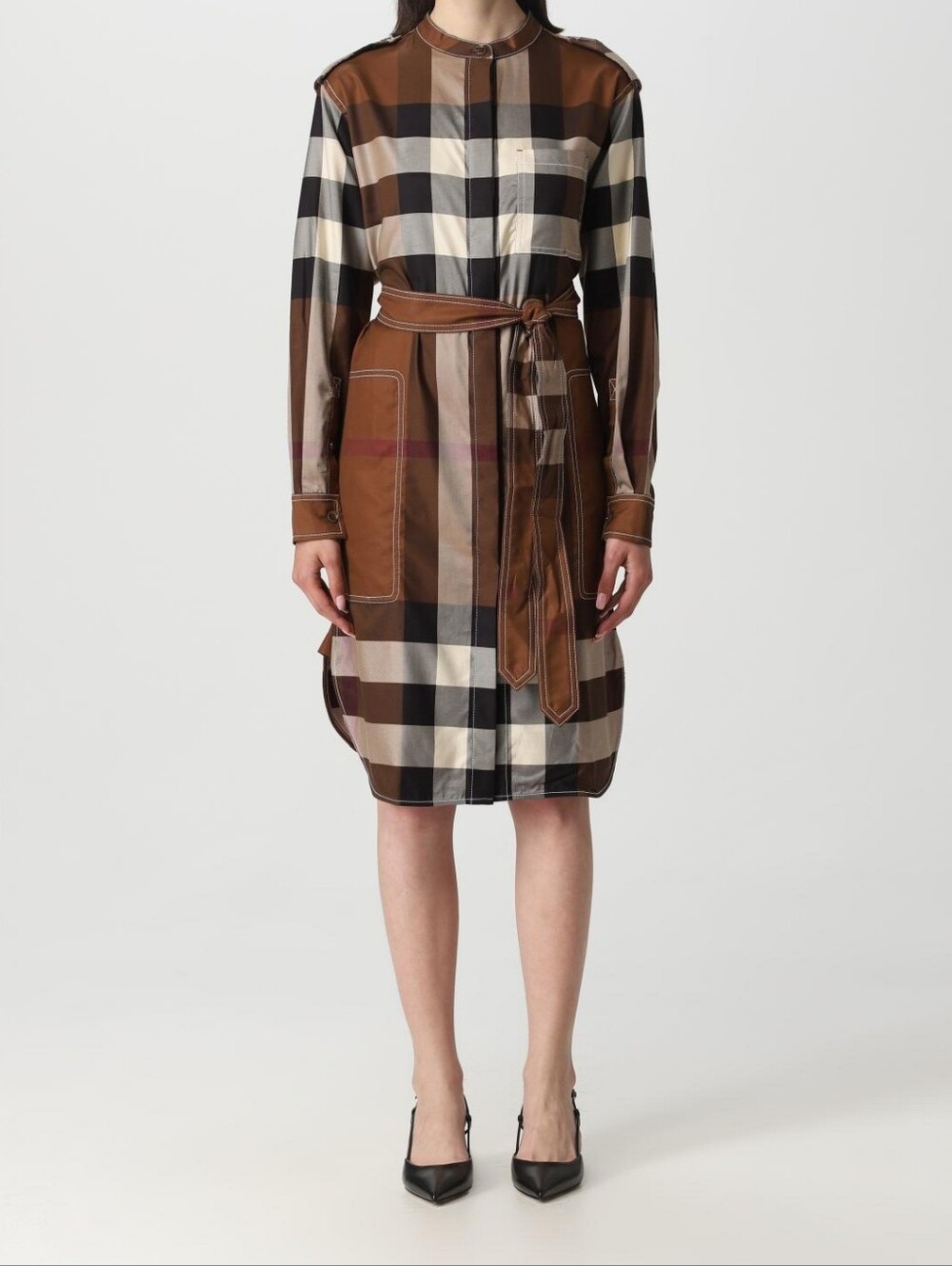 Burberry Aurelia Exaggerated Check Shirt Dress